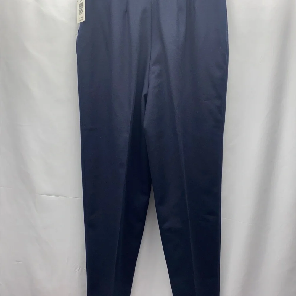 Harve Benard Women’s Navy Blue Wool Pants 14 Lined Side Zip/Button Closure NWT - Picture 2 of 14